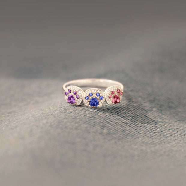 1–5 Paw Birthstone Custom Ring