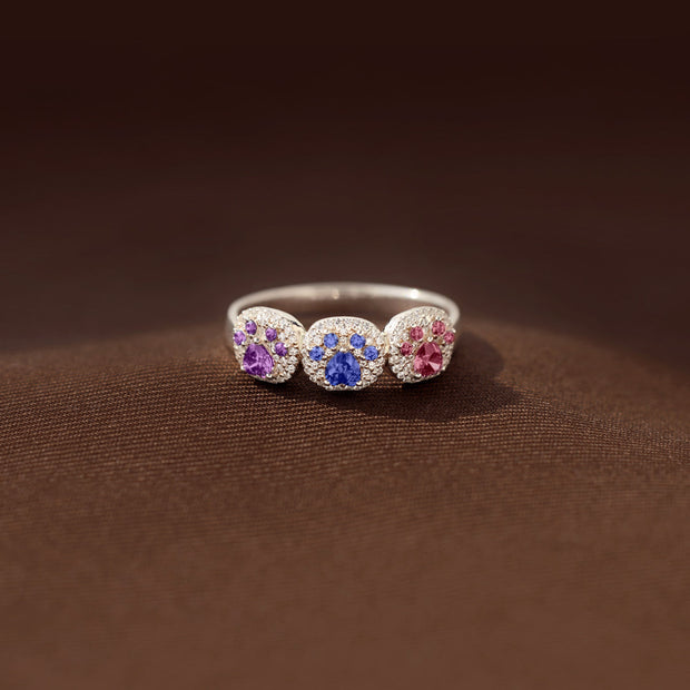 1–5 Paw Birthstone Custom Ring
