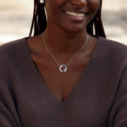 Mama's Circle of Love 1-8 Marquise Water Drop Birthstone Necklace