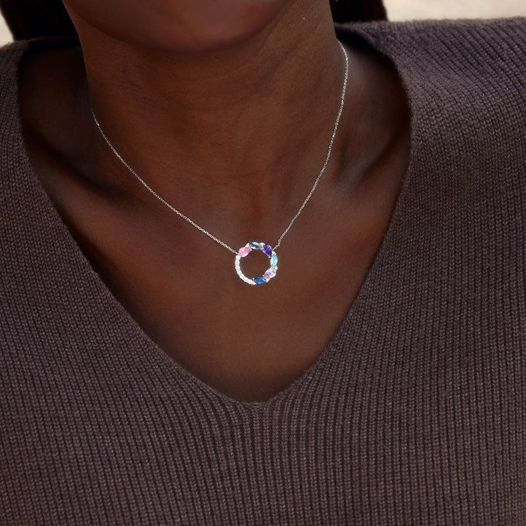 1-8 Marquise Water Drop Birthstone Necklace