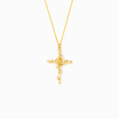 Self Love Rose Cross Necklace