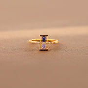 Hourglass Double Birthstone Ring