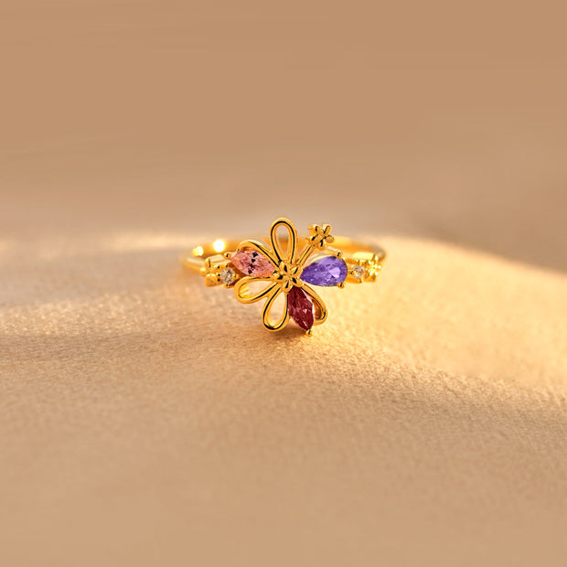 1–6 Petals Birthstones Ring