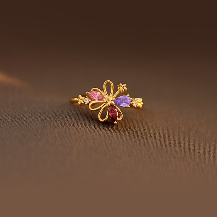 1–6 Petals Birthstones Ring