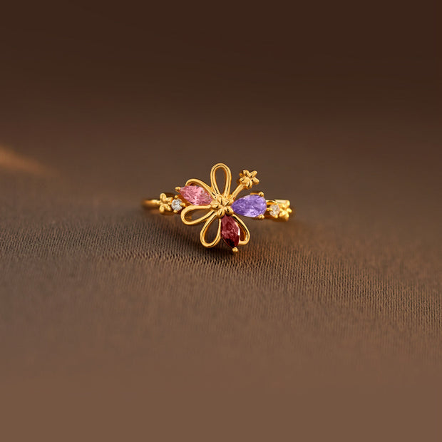 1–6 Petals Birthstones Ring