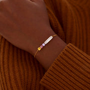 Mom & 1-8 Kids Cube Birthstone Bracelet