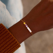 Mom & 1-8 Kids Cube Birthstone Bracelet