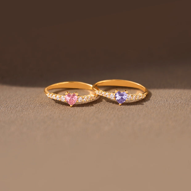 Best B♥tches Matching Heart-Cut Ring