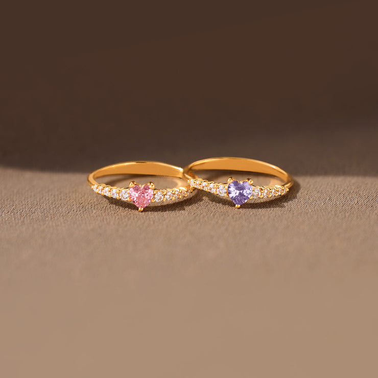 Best B♥tches Matching Heart-Cut Ring