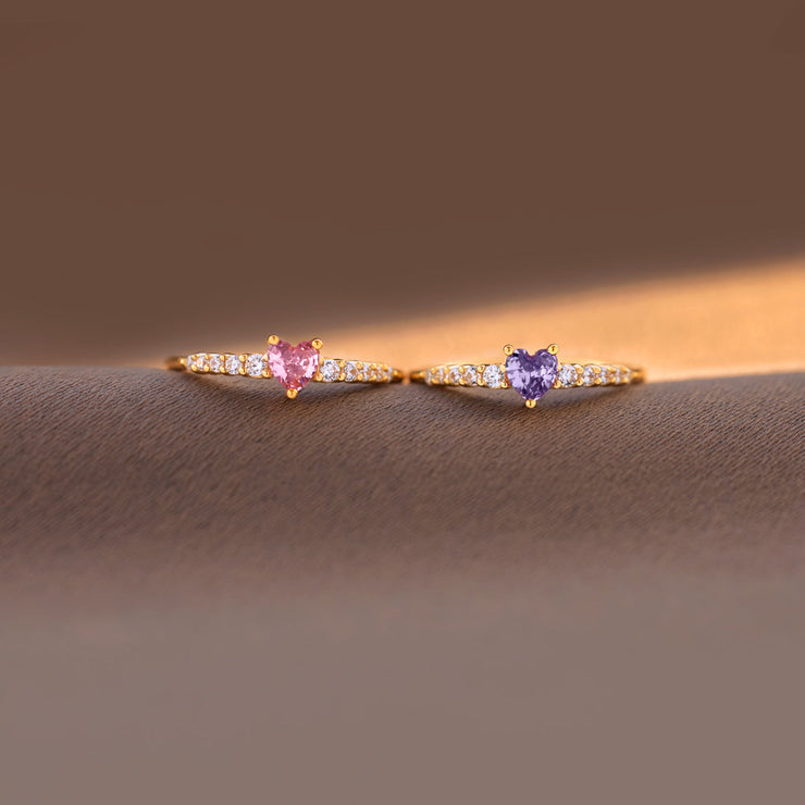 Best B♥tches Matching Heart-Cut Ring