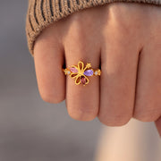 1–6 Petals Birthstones Ring