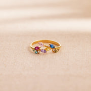 Her Love Never Dies 1-7 Birthstones Leaf Ring