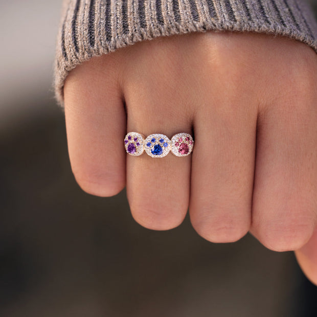 1–5 Paw Birthstone Custom Ring