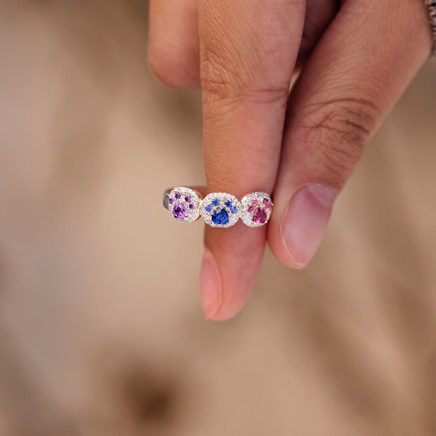 1–5 Paw Birthstone Custom Ring