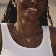 Broken Pieces Pink Heart-Shaped Necklace