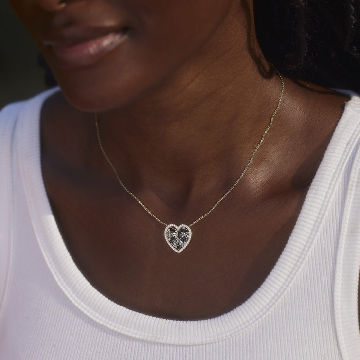 Take That Win Broken Pieces Black Heart-Shaped Necklace