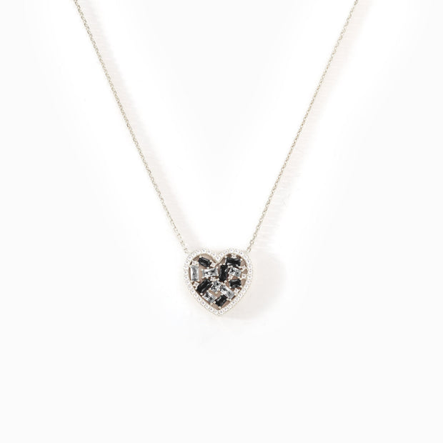 Take That Win Broken Pieces Black Heart-Shaped Necklace