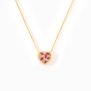Broken Pieces Pink Heart-Shaped Necklace