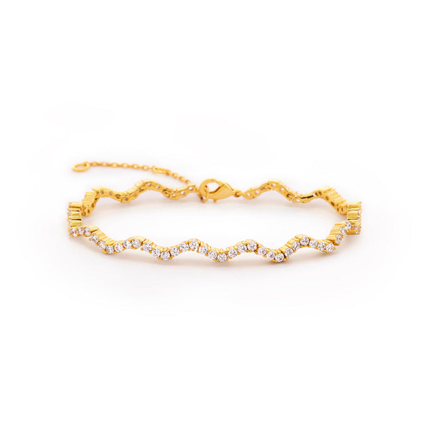 Small Circle Of Female Friends Matching Crystal Wave Bracelet