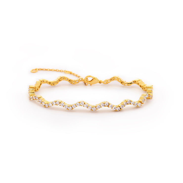 Small Circle Of Female Friends Matching Crystal Wave Bracelet