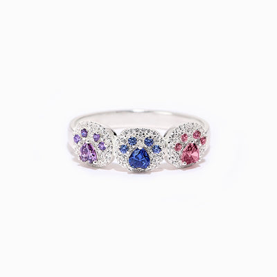 1–5 Paw Birthstone Custom Ring