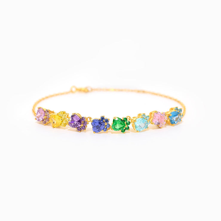1-8 Birthstone Paw Bracelet