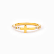 Double-sided Stones Cross Ring