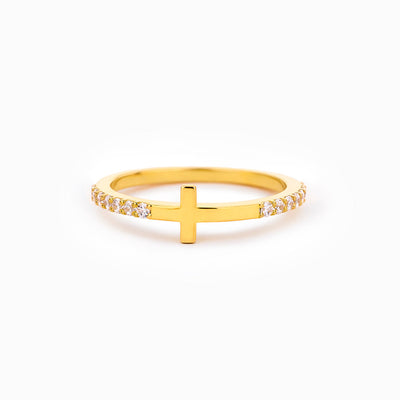 Double-sided Stones Cross Ring