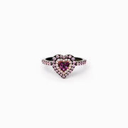 Pink Heart Black Ring
