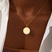 Clean Slate Pavé Rim Disc Necklace