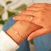 Pray On It Enamel Cross Bracelet