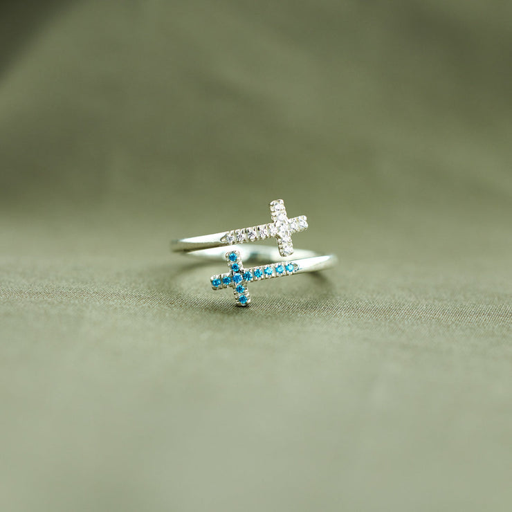 Pavé Double Cross Ring