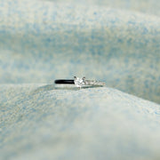 Heart-Cut Half Enamel Ring