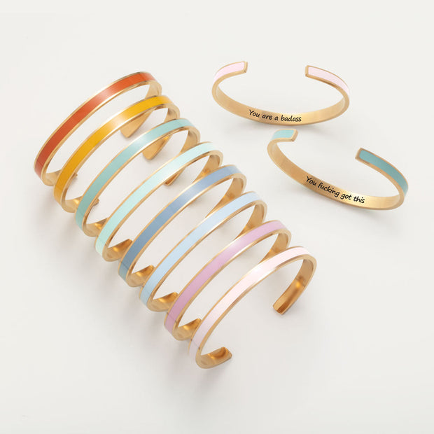 Meaningful Quotes Color Bangle Bracelet