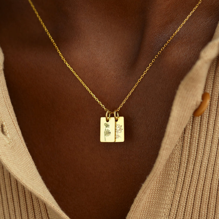 12 Birth Month Flower Necklace