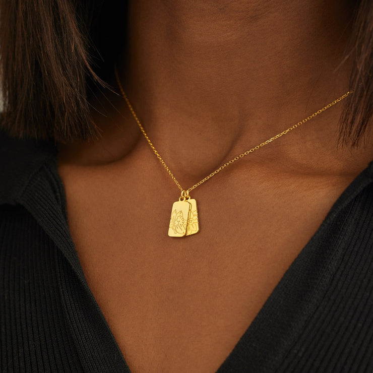 1-6 Birth Flower Disc Necklace