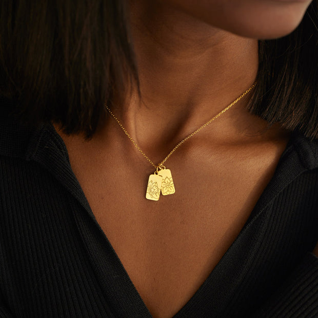 1-6 Birth Flower Disc Necklace