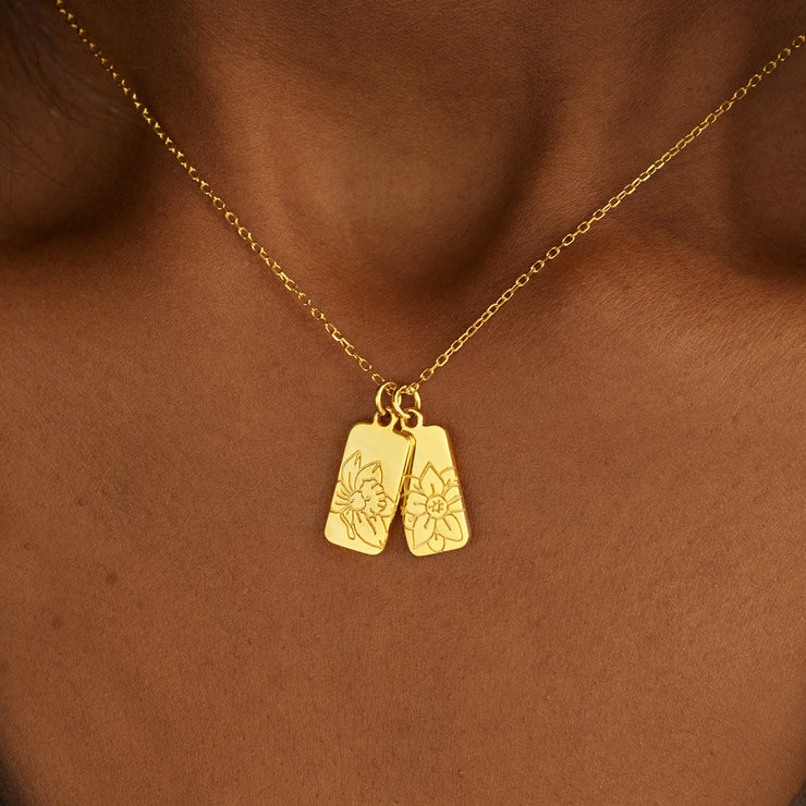 1-6 Birth Flower Disc Necklace