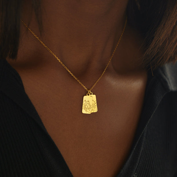 1-6 Birth Flower Disc Necklace