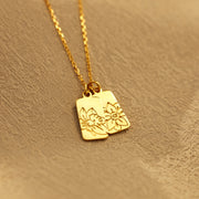 1-6 Birth Flower Disc Necklace