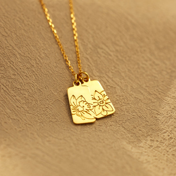 1-6 Birth Flower Disc Necklace