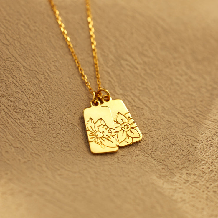 1-6 Birth Flower Disc Necklace