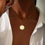 Clean Slate Pavé Rim Disc Necklace