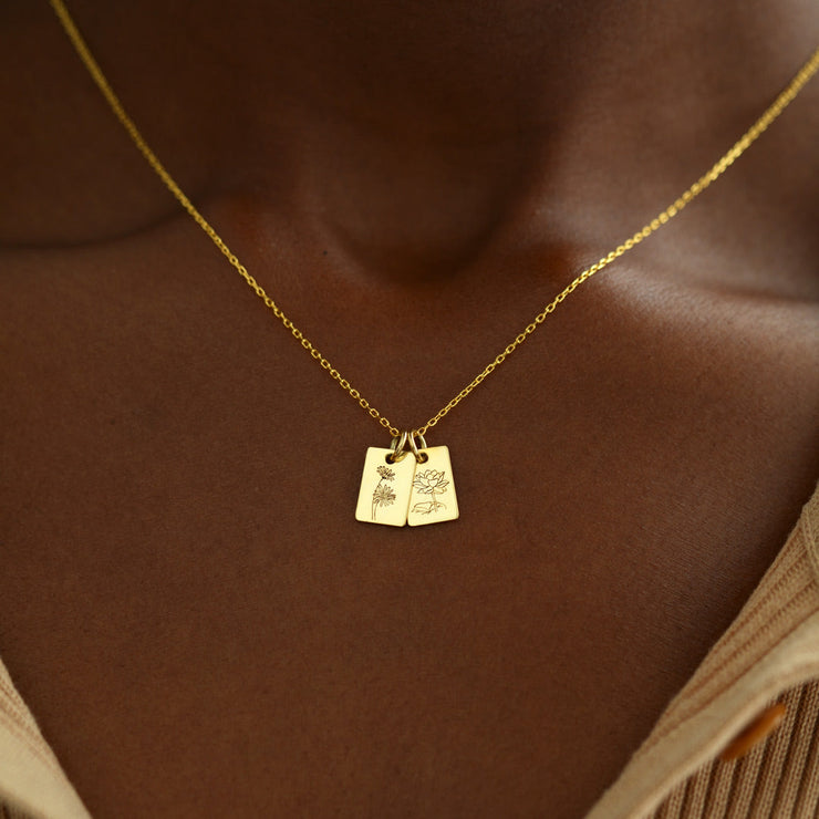 12 Birth Month Flower Necklace