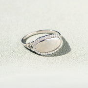 Clean Slate Pavé Rim Oval Ring