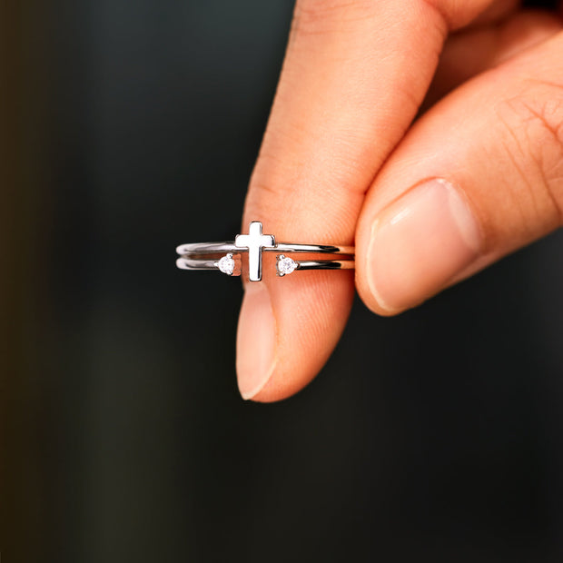 double gem cross ring
