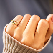 Personalized Name Heart & Cross Ring