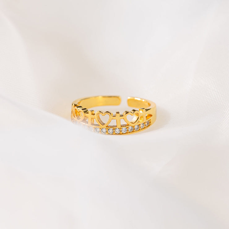 eternity cross band ring
