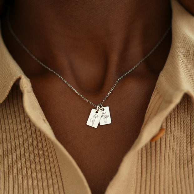 12 Birth Month Flower Necklace