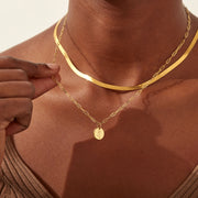 Engraved Birth Month Flower Necklace Set